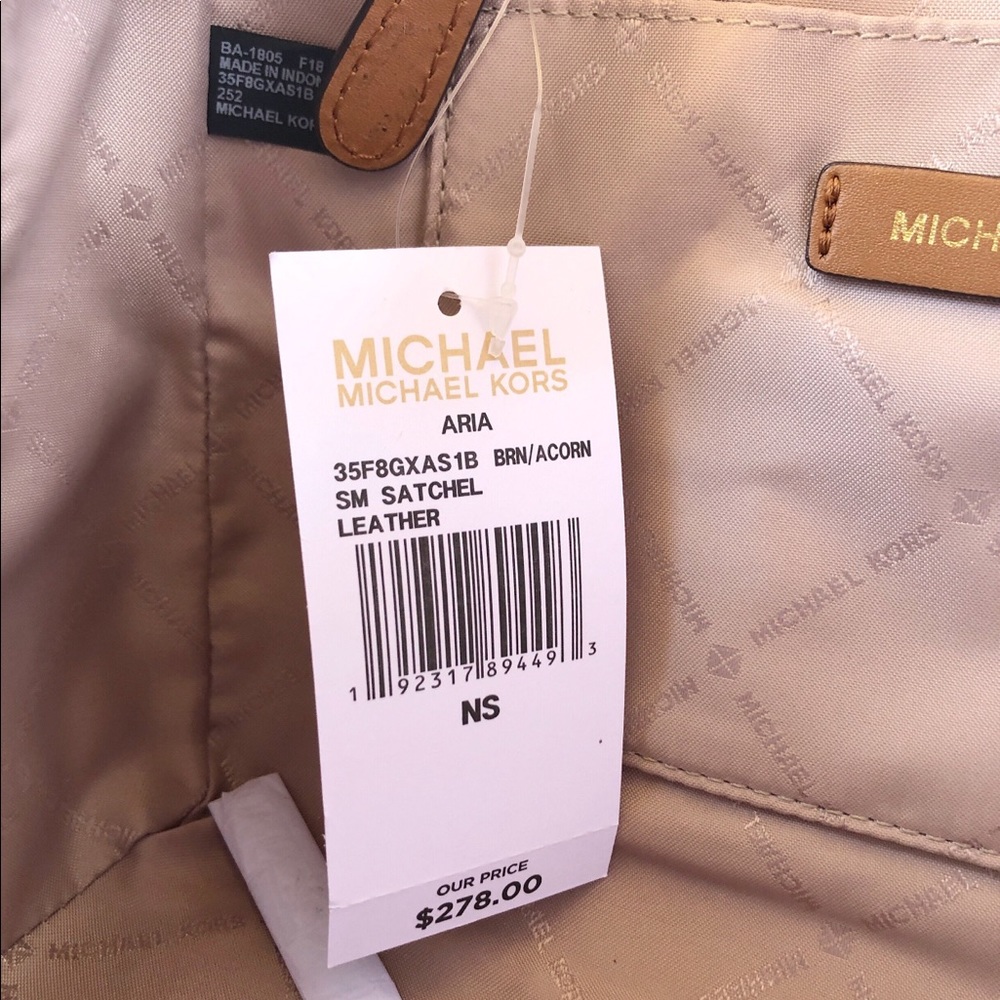 Gaby’sBags👜💕- NWT Michael Kors SM Satchel Brown - Picture 5 of 6